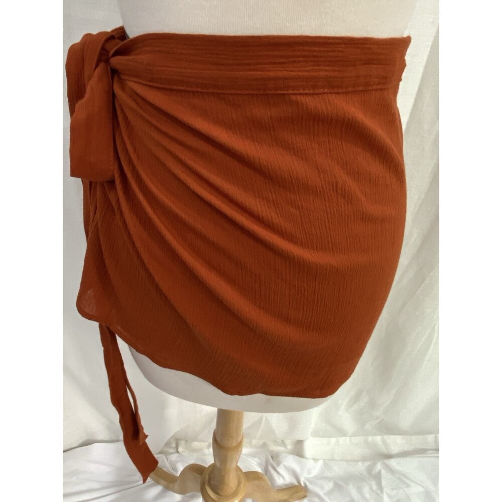 Solid Rust Sarong Wrap Tie Closure Regular Womens Size 2 Coastal Forest Fairy